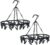 2 Pack Sock Drying Rack 20 Peg Clothes Airer Indoor Outdoor (BLACK) Strong Grip Pegs Space Saving Design 360 Swivel Hook Indoor & Outdoor Use Durable Lightweight Build Quick Air Drying