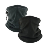 2-Pack Winter Fleece Neck Warmer, Windproof Drawstring Gaiter, Unisex