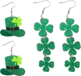 2 Pairs of Four-Leaf Clover Earrings, Acrylic Earrings, Womens Earrings, Simple and Versatile Jewelry, Clothing Accessories.