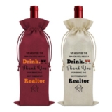 2 Pcs Burlap Wine Bags for Real Estate Agent Gift