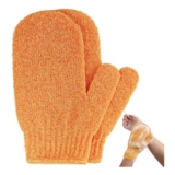 2 Pcs Exfoliating Gloves – Shower Scrub Loofah, Orange