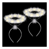 2 Pcs Light-up Angel Halo Headbands, Feather Costume
