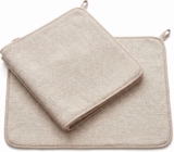 2 Pcs Microfibre Dish Drying Mat, 19.7×15 Inch Absorbent Kitchen Mat, Non-Slip Washable Counter Mat for Dishes Utensils, Beige
