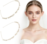 2 Pcs Rhinestone Flower Headbands, Floral Hair Accessories for Women & Girls – Wedding Party Daily Wear