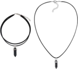 2 Pendant Necklaces, Womens Necklaces, Hexagonal Column Pendant Necklaces, Adjustable Necklaces, Costume Accessories