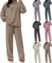2 Piece Pyjamas for Women Warm Fleece Winter Pyjama Set Ladies Nightwear