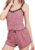2 Piece Womens Pyjamas Shorts Set, Womens Short Pyjamas Set Summer Cami Top and Shorts Soft Lace Trim V Neck Sleepwear Loungewear for Sleeping Home Holiday