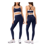 2-Piece Womens Workout Set: Seamless Leggings with Padded Bra