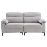 2-Seater Grey Chenille Upholstered Sofa, 175cm W x 80.5cm D x 84cm H