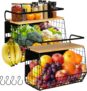2 Set Magnetic Shelf, Fruit Baskets for Kitchens, Spice Rack Fruit Bowls 2 in 1 Onions and Potatoes Storage, Vegetable Organiser, Magnetic Spice Rack for Fridge, BBQ Accessories, Tools, Snack