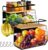 2 Set Magnetic Shelf, Fruit Baskets for Kitchens, Spice Rack Fruit Bowls 2 in 1 Onions and Potatoes Storage, Vegetable Organiser, Magnetic Spice Rack for Fridge, BBQ Accessories, Tools, Snack