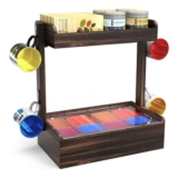 2-Tier Wooden Tea Organizer Wall-Mount with Lid