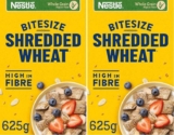 2 X Nestlé Shredded Wheat 100% whole grain Bitesize Breakfast Cereal 2 x 625g Auto Discount S&S £1.63/£1.26 Prime Deal – Further 5% Off 4