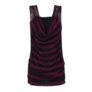 2 in 1 Double Layer Stripe Mesh Top Top Black-Red by RED by EMP