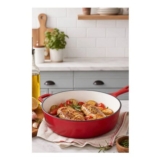 2 in 1 Pot with Enamel Coating Versatile Cooking Dutch Oven