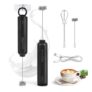 2-in-1 Rechargeable Milk Frother, 1200mAh, 3-Speed Dual Whisk