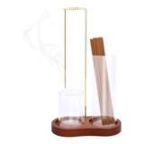 2-in-1 Wooden Incense Holder with Iron Rack and Ash Collectors