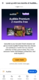 2 months Audible Premium FREE with new gift sub