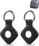2 pack Silicone Case For UGREEN FineTrack Anti-Loss Tracker,daunke Full Protection Cover(suitable for Elderly,Pets,Backpack,Luggage,Kids,Keys) Scratch-Resistant,Black