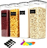 2.8L Airtight Food Storage Containers Set – Cereal Storage Containers for Kitchen Storage & Organisation with Lids & BPA Free Pantry Storage Containers Organiser4 Pack