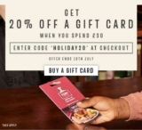 20% off Gift Cards when spending £30