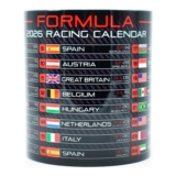 2026 Formula Racing Calendar Mug Red Edition Carbon Fiber