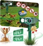 2026 NO.1 NEW Cat Repellent for Gardens Uk100% Stops Cats 15m Military Detection6 modes99.99% Efficiency 1440h Solar TestFox Deterrents for Gardens Uk for Repelling Cats, Foxesgreen