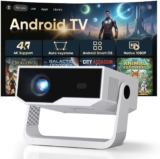 2026 Smart Projector Built-in-Apps, Android TV, Supported 4K/Native 1080P, 270 ANSI, Wifi 6 Bluetooth 5.2, Portable Mini Movie Projector for Bedroom Home, Auto Keystone, iOS/Switch/PS5