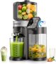 2026 Upgraded Cold Press Juicer, 155MM Wide Chute Juicer Machines with 2.5L Self-Feeding Hopper, 3-in-1 Smart Touch Juicer for Whole Fruits & Vegetables, Sorbet & Nut Milk, Easy Clean