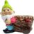 20cm Novelty Green Hat Gnome Planter, Clay Freestanding Garden Flower Pot, Succulent Planter Kitchen Herb Planter Indoor/Outdoor Ornament Quirky Plant Pot Holder, Home & Garden Décor