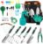 23-Piece Garden Tools Set with Storage Bag, Heavy Duty Gardening Hand Tools Kit with Pruning Shears, Gloves, Spray Bottle Transplanting Tools for Digging, Weeding, Watering, Planting