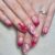 24PCS Christmas Press on Nails Short, Xmas Pink Gradient French Fake Nails with Gift Box & Candy Cane Design, Almond False Stick on Nails French Tips for Women