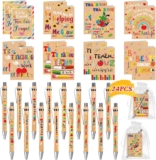 24Set Thank You Teacher Gifts for Women Men Teacher Gifts Appreciation Gift with Ballpoint Pens Thank You Cards Organza Bag for Teacher End of The Year, Teachers Leaving Gift