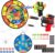 26in Double Sided Dart Board Game Set for Kids Adults Indoor Outdoor with Blaster Guns Sticky Balls and Darts