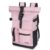 28 L Roll Top Backpack Mens, Large Waterproof Rucksack Womens, School Bag with Laptop Compartment 17 inch, Waterproof Backpack for Travelling Rucksack for University bag Business Sports, Pink