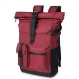 28 L Roll Top Backpack Mens, Large Waterproof Rucksack Womens, School Bag with Laptop Compartment 17 inch, Waterproof Backpack for Travelling Rucksack for University bag Business Sports, Red