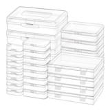 28-Pack Rectangular Plastic Storage Boxes with Lids and Labels