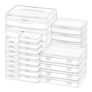 28-Pack Rectangular Plastic Storage Boxes with Lids and Labels
