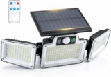 280 LED Solar Flood Lights Outdoor 3 Adjustable Heads Solar Lights IP65 Waterproof for Yard Garage Driveway Patio Garden Easy to Install 270 Wide Lighting Angle (1)