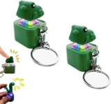 2PCS Frog Croaking Fidget Keychain with Sound & LED Lights, Lizard Keychain Sound,2026 New Adults Keyboard Clicker Lizards Fidget Toys,Keyboard Fidget Toy,Funny Fidget Keyring Decompression Toys (A)