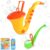 2Pcs Bubble Machine Toys Set, Saxophone Bubble Gun & Pipe Shaped Bubble Blower with Bubble Solution, Kids Outdoor Bubble Toys for Summer Party, Backyard Fun, Birthday Gifts, Reusable Bubble Makers