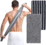 2Pcs Exfoliating Shower Towel, Back Exfoliator for Shower, Backs Scrubber for Adults Back Washers for Showers, Body Scrubber for Men Women for Scrubbing, Cleaning and Dead Skin Removal