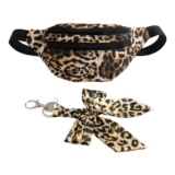 2pc Leopard Print Crossbody Bag with Keychain Set