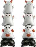 2pcs Halloween Ghost Pumpkin Balloons Standing Base Multi-Level