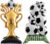 2pcs Large Standing Soccer Balloons, Giant Soccer Trophy Balloon, Black-White Gold Foil Soccer Party Balloons Set, Sports Themed Decor for Indoor Outdoor Birthday Party Celebration (B)