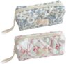 2pcs Pencil Cases Flowers, Pencil Pouches for School & Office, Aesthetic Pencil Bag with Zipper, Pencil Case for Girls, Cosmetic & Money Bag