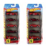 2x Hot Wheels Toy Ferrari Cars, Die-Cast 5-Pack in 1:64 Scale (or mix with other Toy) – Free C&C