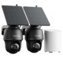 2x Reolink Argus PT 5MP Solar Security Camera Hub Mini CCTV Kit 360 Pan/Tilt, Colour Night Vision, No Subscription