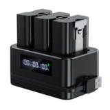 3 Batteries and Digital Charging Station for Video Doorbell 2/3/4