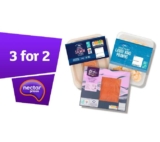 3 For 2 Fish & Seafood – e.g. Basa Fillets 250g x3 / King Prawns 140g x3 £4.64 / Salmon Fillets x2 240g x3 £7.18 (Nectar Price)
